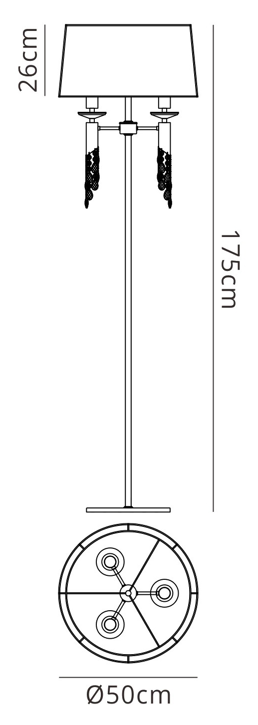 Tiffany Polished Chrome-Cream Crystal Floor Lamps Mantra Shaded Floor Lamps